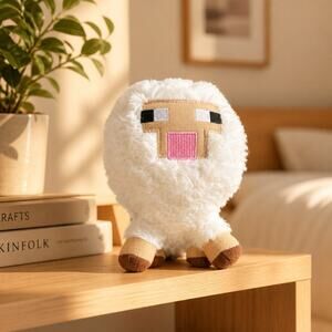 Minecraft Mojang Plush White Lamb Soft 6" Toy Stuffed Sheep Animal
